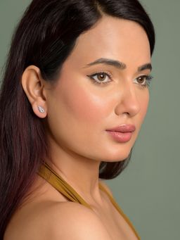 CLARA - 925 Silver Platinum Plated Daily Wear Petali Earrings For Women And Girls