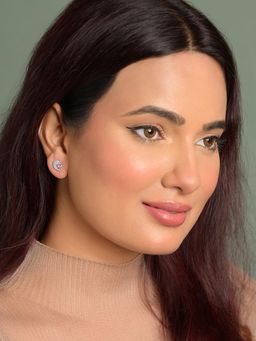 CLARA - 925 Silver Platinum Plated Daily Wear Broken Heart Stud Earrings For Women