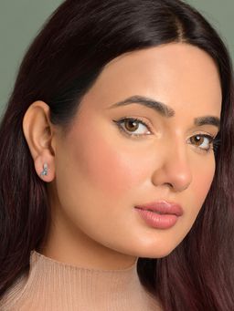 CLARA - 925 Silver Platinum Plated Daily Wear Fina Stud Earrings For Women And Girls