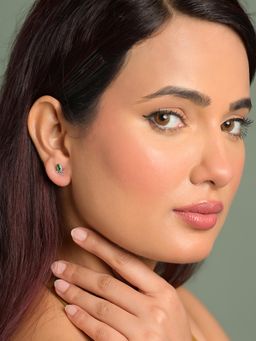 CLARA - 925 Silver Platinum Plated Daily Wear Tosca Stud Earrings For Women And Girls