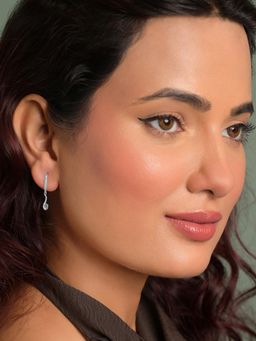 CLARA - 925 Silver Platinum Plated Daily Wear Orsola Drop Earrings For Women And Girls