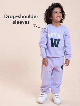 Hopscotch - Purple Brushed Fleece Co-Ord (Set of 2)