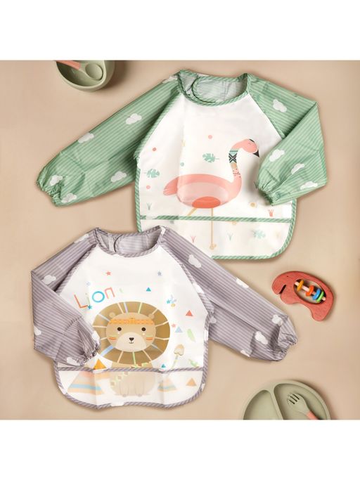 Kicks and Crawl Animal Land Full Bibs - Pack Of 2