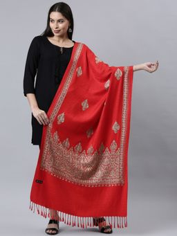 Pashmoda - Women Red Aari Embroidered Shawl