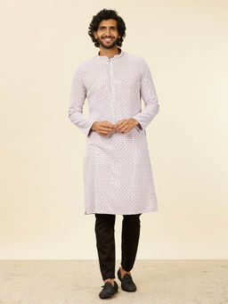 Manyavar - Lavender Viscose Embroidery Sequin Work Kurta Pyjama (Set of 2)