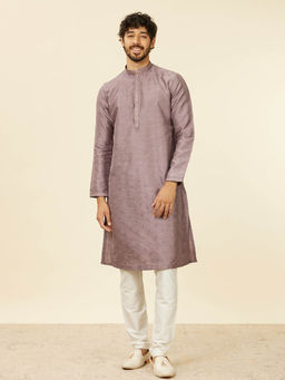 Manyavar - Mauve Art Silk Embroidery Sequin Work Kurta and Pyjama (Set of 2)