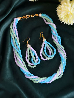 Silvermerc Designs - Women Multi-Color Beads Gold Plated Jewellery Set