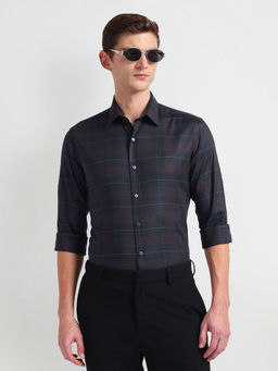 Arrow Newyork - Blue Manhattan Slim Fit Tartan Check Formal Shirt