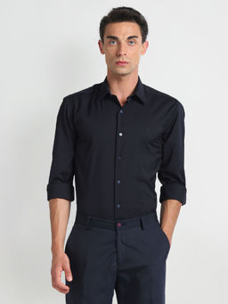 Arrow Newyork - Black Manhattan Slim Fit Solid Formal Shirt