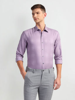 Arrow Newyork - Purple Tartan Check Slim Formal Shirt