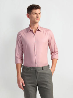 Arrow Newyork - Pink Cotton Nylon Slim Fit Formal Shirt