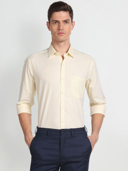 Arrow - Yellow Manhattan Slim Fit Dobby Formal Shirt