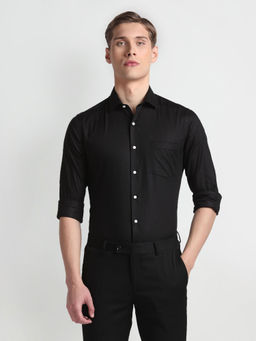 Arrow - Black Manhattan Slim Fit Dobby Formal Shirt