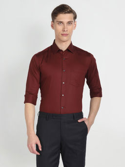 Arrow - Red Manhattan Slim Fit Vertical Stripe Formal Shirt