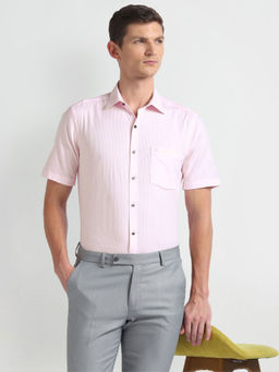 Arrow - Pink Twill Stripe Formal Shirt