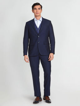 Arrow - Navy Blue Reversible Waist Coat Tailored Fit Suit (Set of 3)