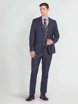 Arrow - Blue Reversible Waistcoat Regular Fit Suit (Set of 3)