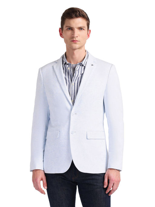 Arrow Blue Dobby Tailored Fit Formal Blazer