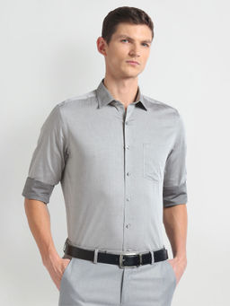 Arrow - Grey Heathered Twill Formal Shirt