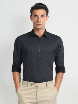 Arrow - Black Print Twill Formal Shirt