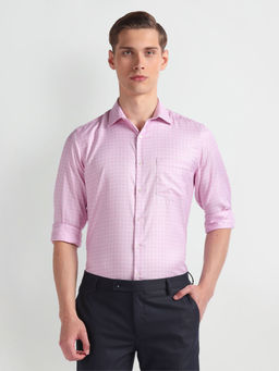 Arrow - Pink Graph Check Auto Press Formal Shirt