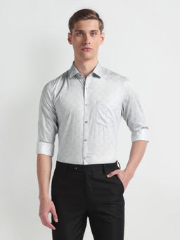 Arrow - Grey Printed Pure Cotton Formal Shirt
