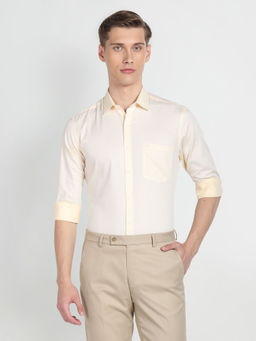 Arrow - Beige Self Design Dobby Formal Shirt