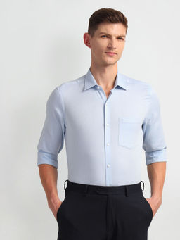 Arrow - Blue Self Design Dobby Cotton Formal Shirt