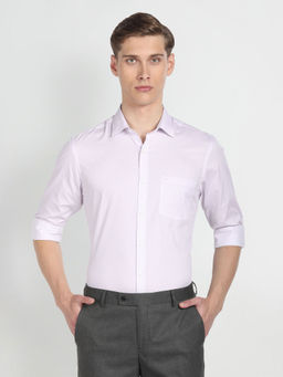 Arrow - Purple Liberty Classic Fit Twill Formal Shirt