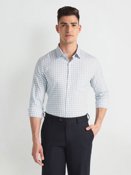 Arrow - Grey Tartan Check Twill Formal Shirt