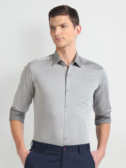 Arrow - Grey Heathered Twill Formal Shirt