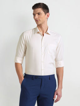 Arrow - Beige Manhattan Slim Fit Auto Press Formal Shirt