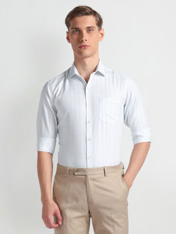 Arrow - Grey Auto Press Pure Cotton Formal Shirt