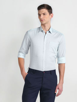 Arrow - White Printed Twill Formal Shirt