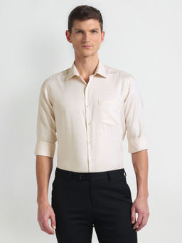 Arrow - Beige Manhattan Slim Fit Pure Cotton Formal Shirt