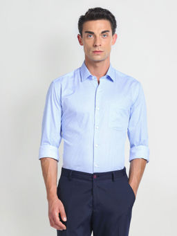 Arrow - Teal Manhattan Slim Fit Printed Formal Shirt