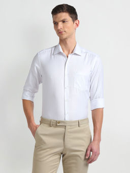 Arrow - White Pure Cotton Vertical Stripe Formal Shirt