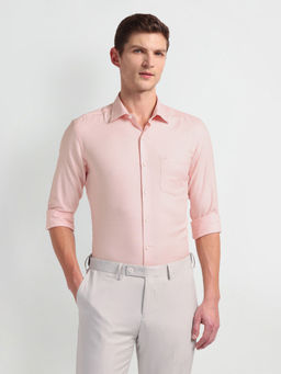 Arrow - Peach Manhattan Slim Fit Dooby Formal Shirt