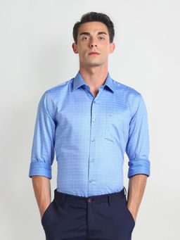 Arrow - Blue Graph Check Twill Formal Shirt