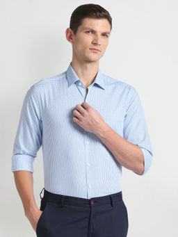 Arrow - Blue Graph Check Cotton Formal Shirt