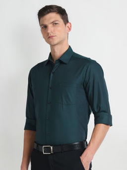 Arrow - Green Manhattan Slim Fit Dobby Formal Shirt