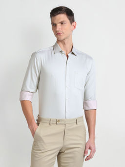 Arrow - Green Manhattan Slim Fit Dobby Formal Shirt