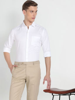 Arrow - White Horizontal Stripe Slim Fit Formal Shirt