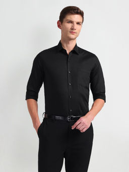 Arrow - Black Manhattan Slim Fit Twill Formal Shirt