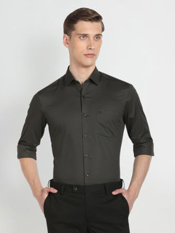 Arrow - Grey Self Design Cotton Formal Shirt