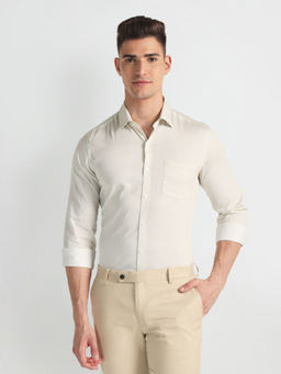 Arrow - Beige Manhattan Floral Twill Formal Shirt