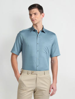 Arrow - Blue Tonal Check Auto Press Formal Shirt