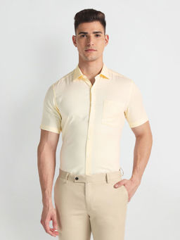 Arrow - Yellow Pure Cotton Short Sleeve Formal Shirt