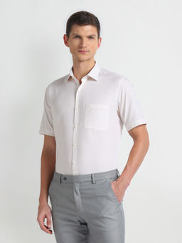 Arrow - Beige Micro Check Pure Cotton Formal Shirt