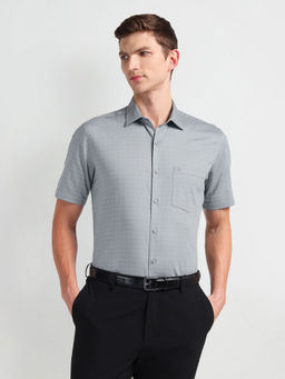 Arrow - Grey Graph Check Dobby Formal Shirt